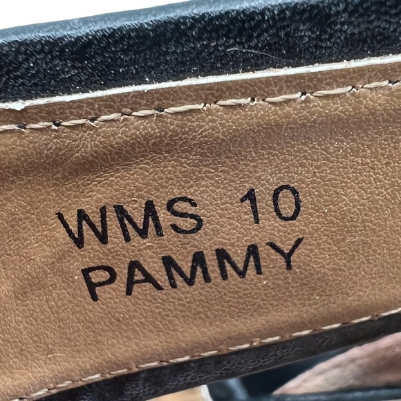 Report Signature Black Pammy Leather Block Heel Sandals Size 10 Women’s - Picture 4 of 7